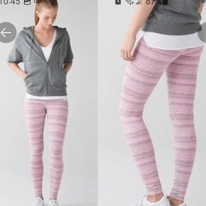 Lululemon Legging Pant Wunder Under Cyber Stripe Pink Mint Menthol Size 2